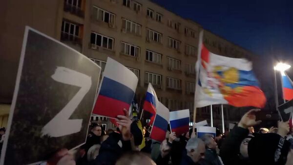 Акция в Белграде в поддержку России