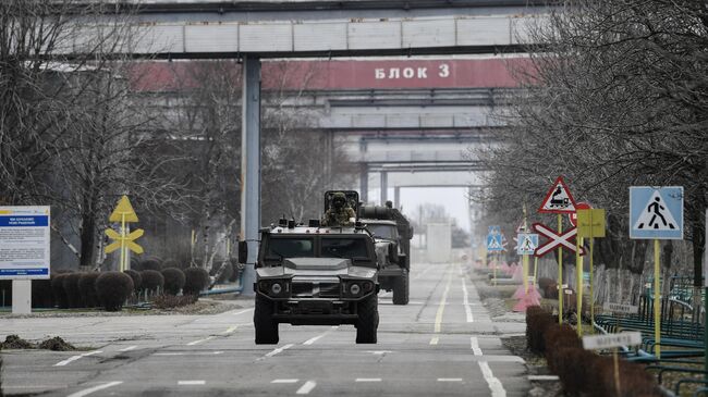 Военнослужащие России на территории Запорожской атомной электростанции