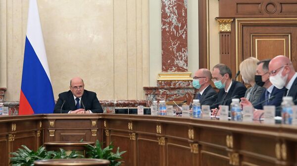 Председатель правительства РФ Михаил Мишустин проводит заседание правительственной комиссии по повышению устойчивости российской экономики в условиях санкций