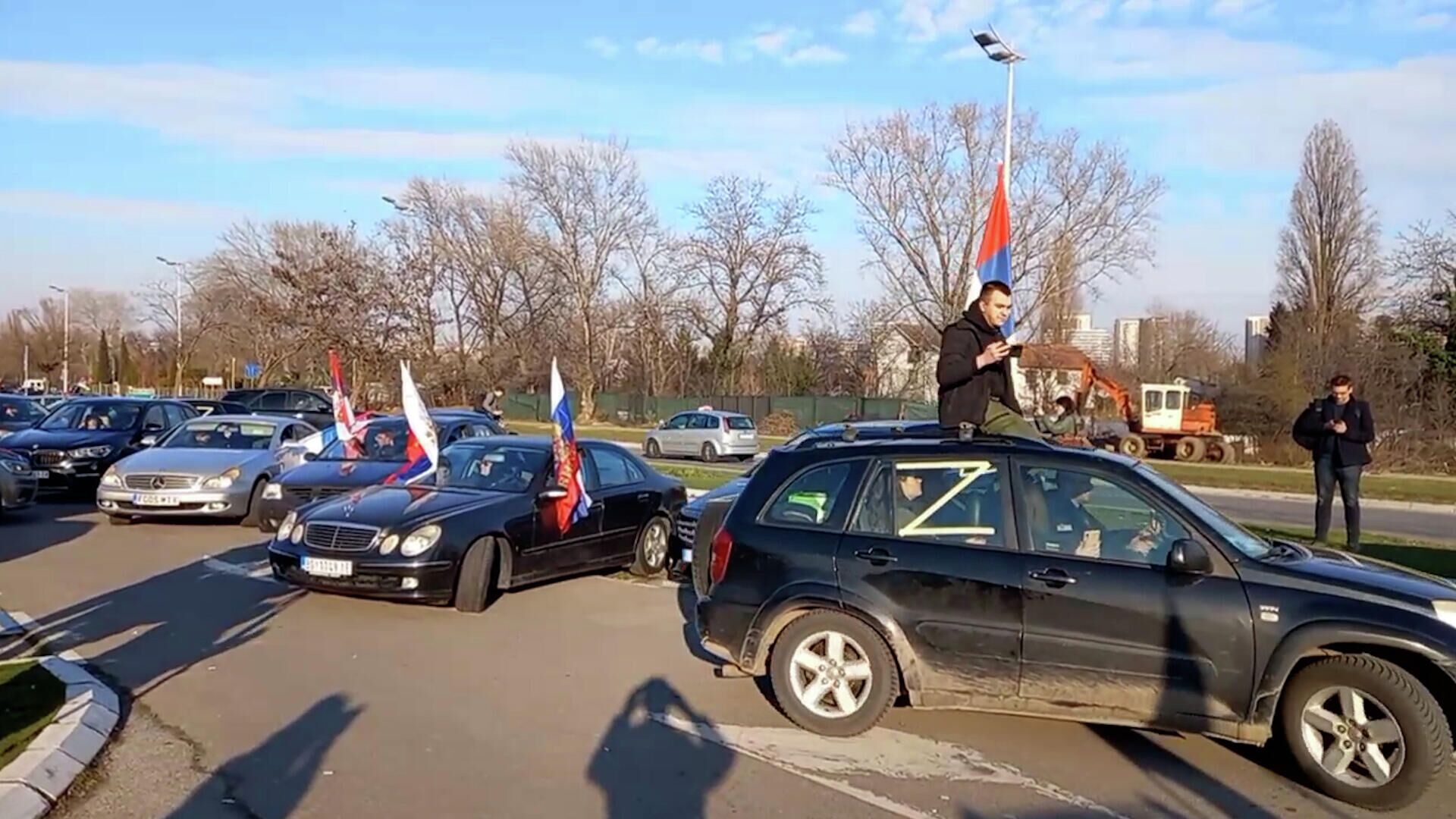 Русские и сербы – братья навек! – акция в поддержку России в столице Сербии - РИА Новости, 1920, 13.03.2022