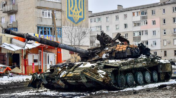 Подбитый танк Вооруженных сил Украины