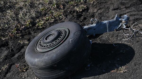 Обломок сбитого украинского штурмовика Су-25. Архивное фото
