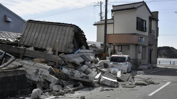 Последствия землетрясения в Соме, префектура Фукусима, Япония