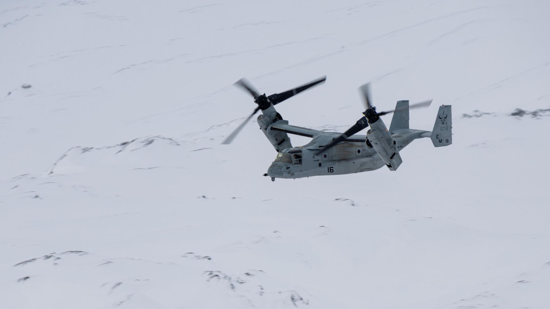 Конвертоплан ВВС США MV-22B Osprey во время учений Cold Response в Норвегии - РИА Новости, 1920, 19.03.2022