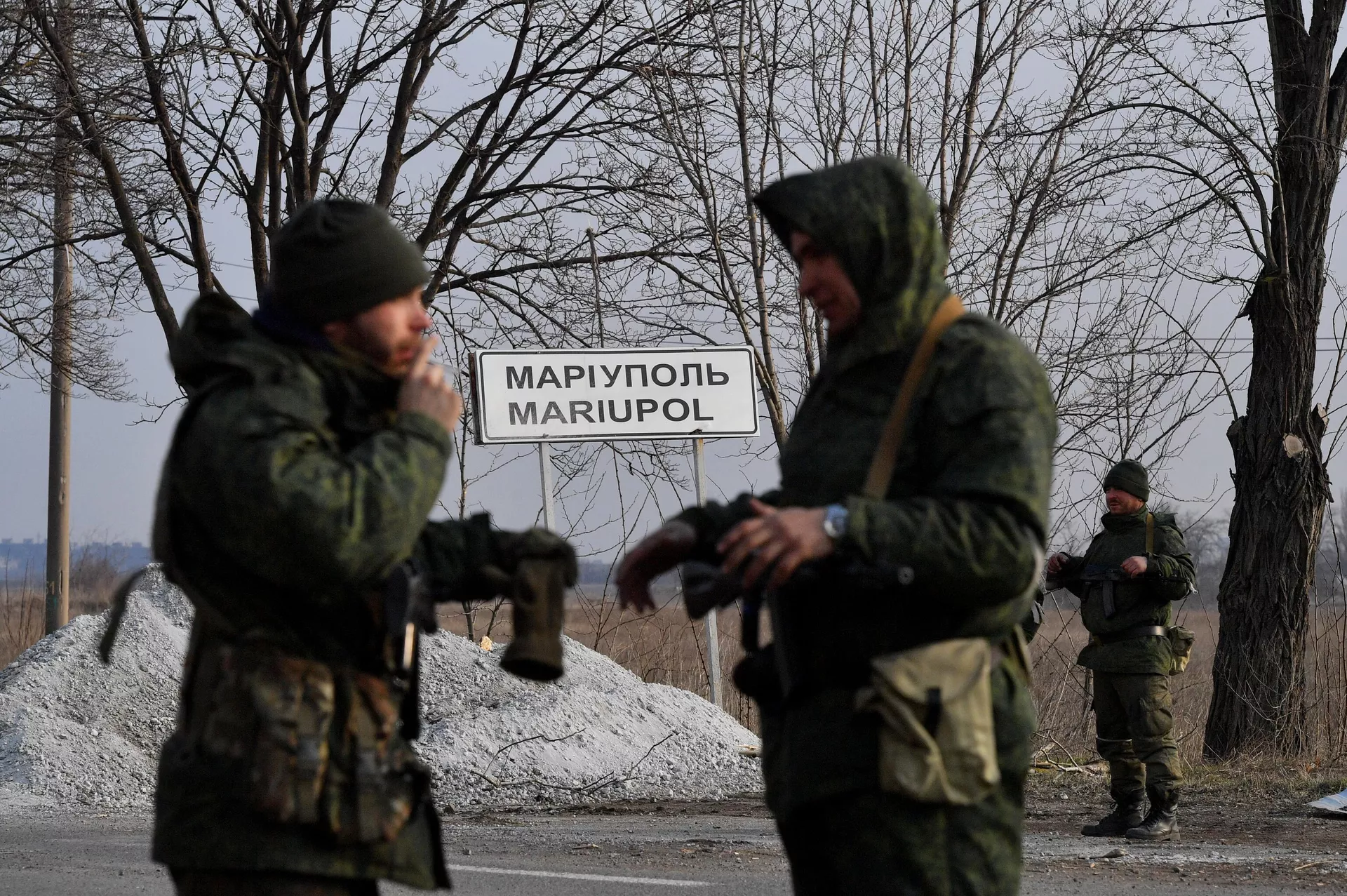Soldados de la Milicia Popular de la RPD a la entrada de Mariupol - RIA Novosti, 1920, 21.03.2022
