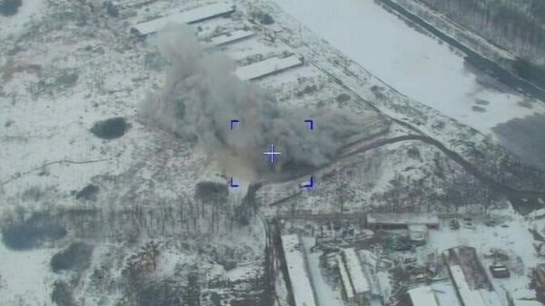Кадры уничтожения подземного склада с вооружением ВСУ российским беспилотником