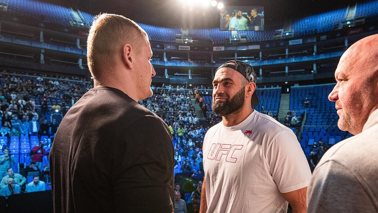 Шамиль Абдурахимов и Сергей Павлович перед боем на турнире UFC в Лондоне - РИА Новости, 1920, 19.03.2022