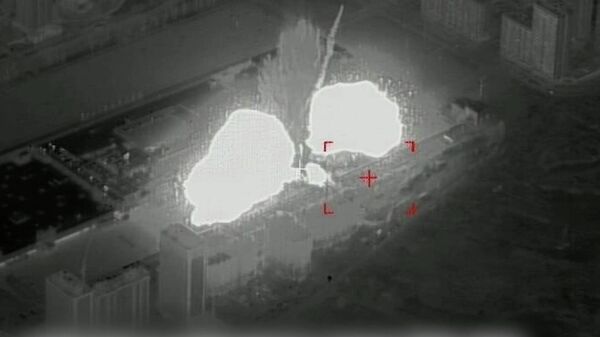 Кадры стрельбы украинских Градов и их уничтожение на окраине Киева
