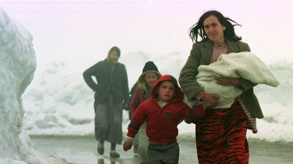 Беженцы из Косово, Югославия. 1999 год