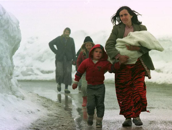 Menekültek Koszovóból, Jugoszláviából.  1999