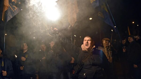 Участники марша националистов на Украине