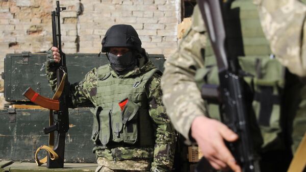 Учения сил украинской территориальной обороны в Киеве