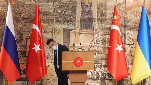 Перед началом российско-украинских переговоров во дворце Долмабахче в Стамбуле