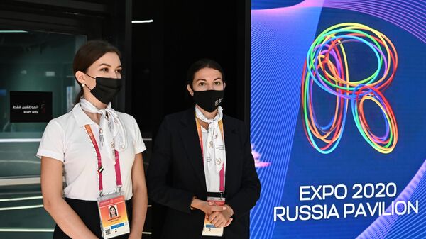 Участницы Всемирной выставки Экспо-2020 в павильоне России в Дубае