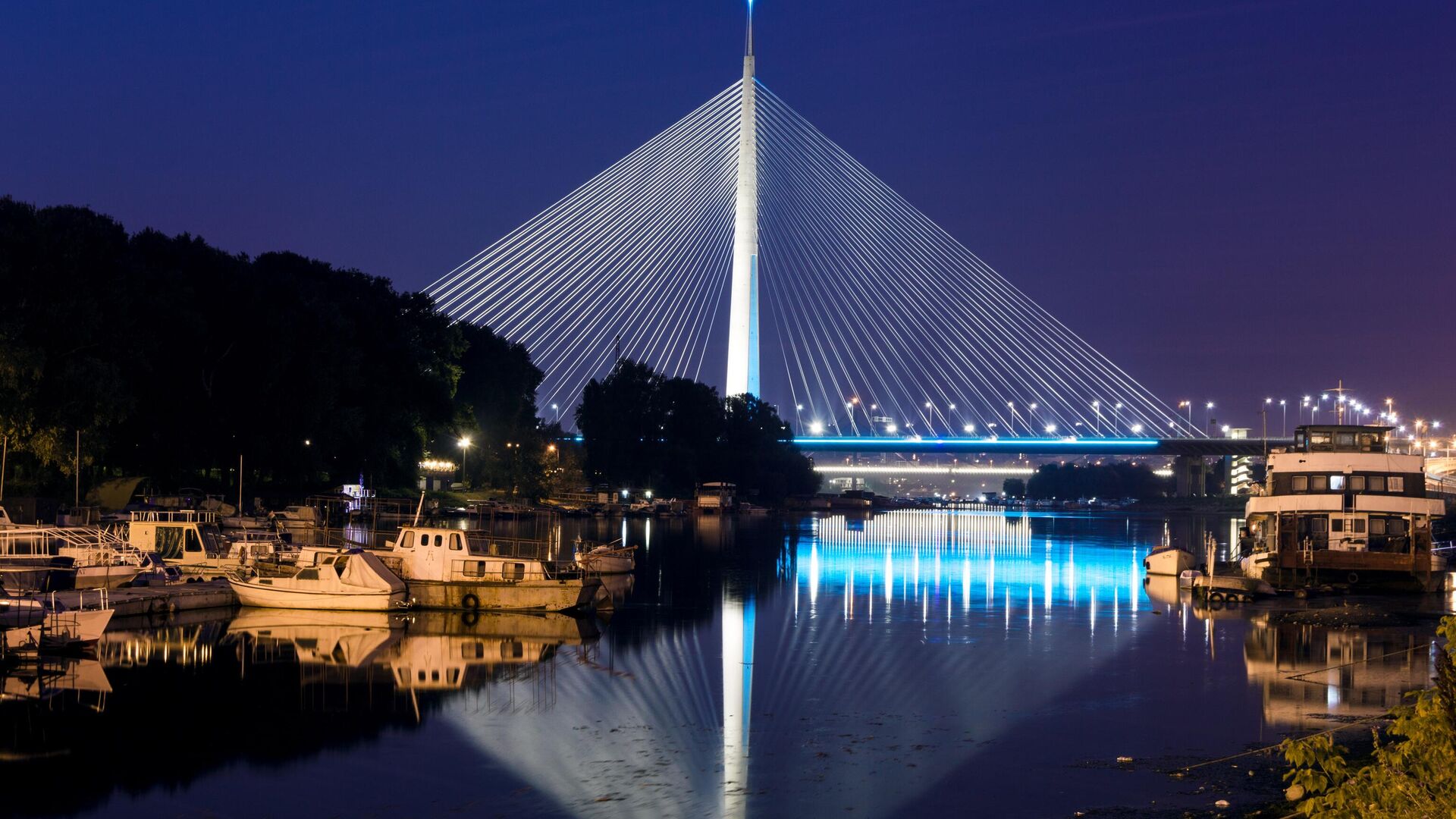 Мост над Адой через реку Саву в Белграде - РИА Новости, 1920, 09.05.2022