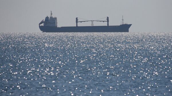 Торговое судно в Черном море в районе порта Одессы