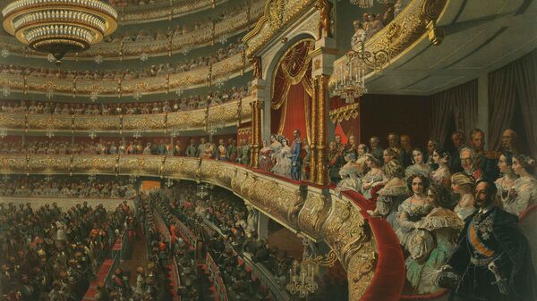 Император Александр II в Большом театре, 1856