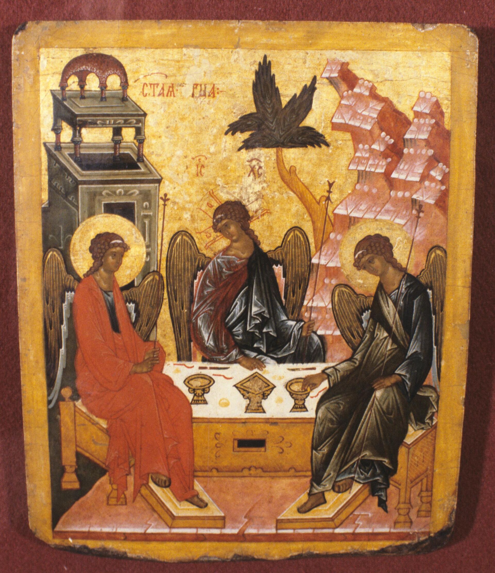 Икона-таблетка Троица из Софийского собора. XV - XVII век - РИА Новости, 1920, 01.04.2022
