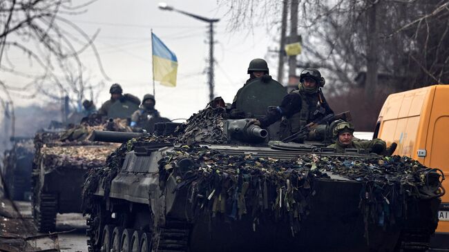 Украинские военные в городе Буча