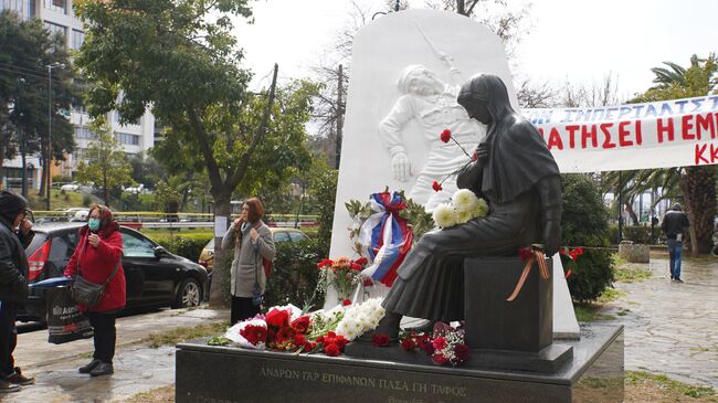 Акция в поддержку России в Афинах, Греция