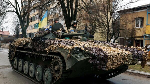 Украинские военные в городе Буча