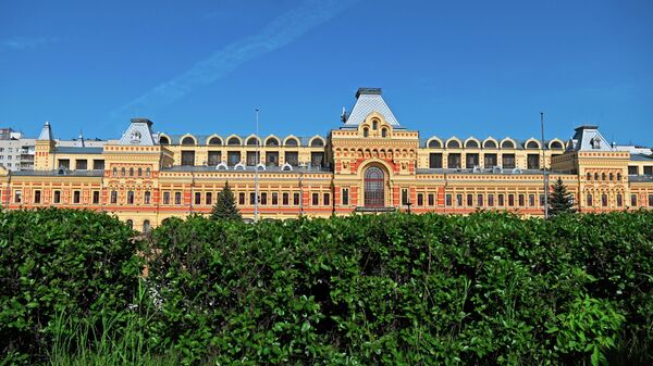 Главный дом Нижегородской ярмарки, построенный в 1890-х годах. Является визитной карточкой Нижнего Новгорода