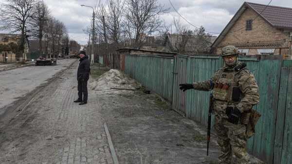 Военнослужащий Украины в Буче