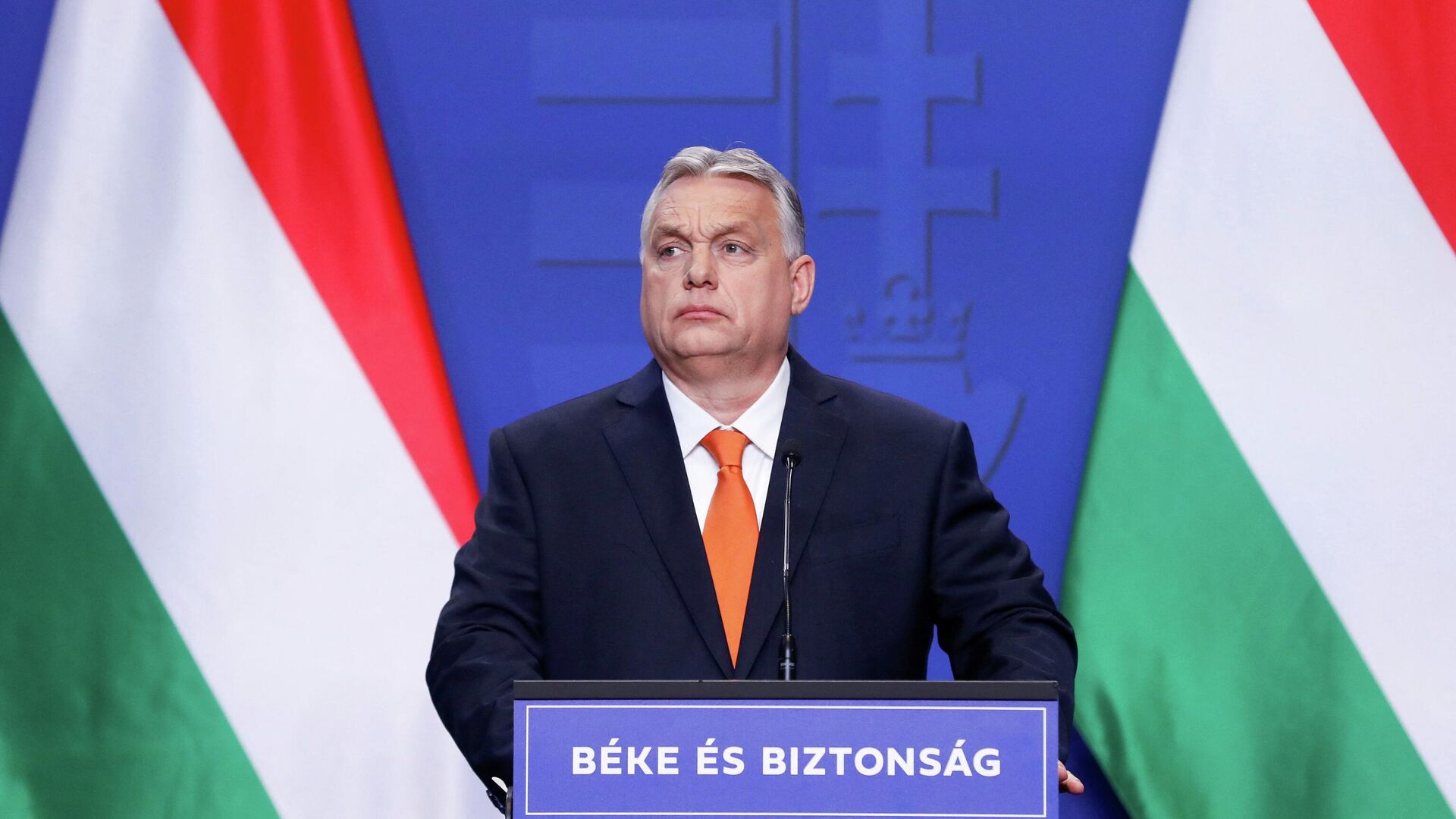 Премьер-министр Венгрии Виктор Орбан во время пресс-конференции в Будапеште - РИА Новости, 1920, 06.04.2022