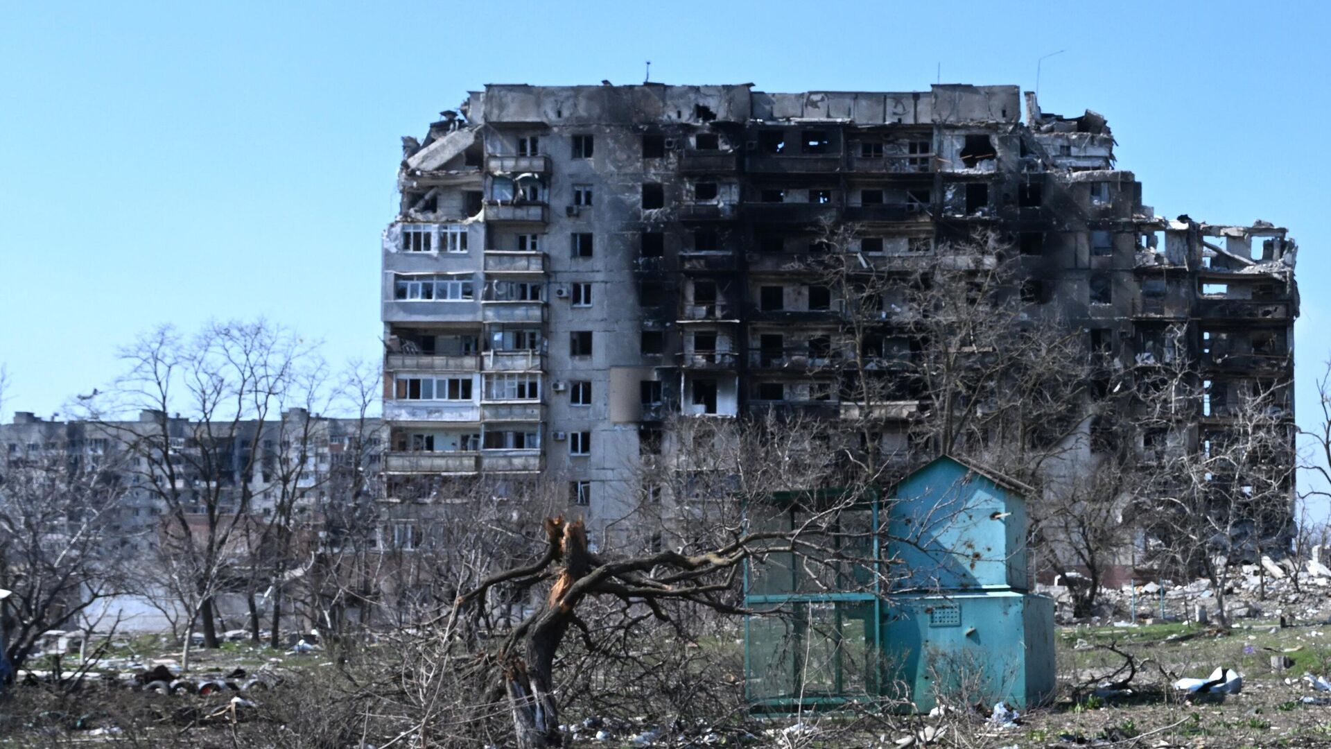 Дом в Левобережном районе Мариуполя - РИА Новости, 1920, 12.04.2022