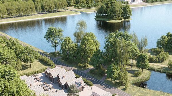 Проектное решение реабилитации прудов парка Кусково в Москве