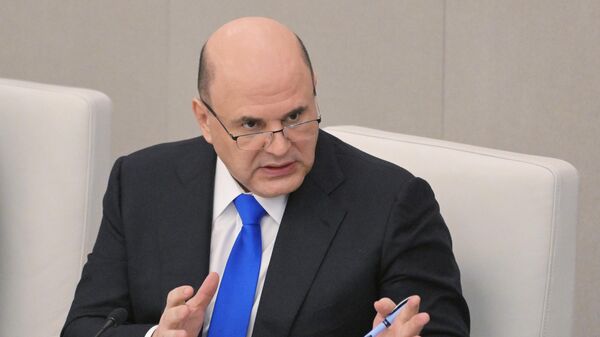 Председатель правительства РФ Михаил Мишустин отвечает на вопросы депутатов после выступления с ежегодным отчетом правительства перед Госдумой