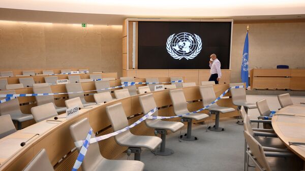 Зал заседаний Совета по правам человека при ООН в Женеве