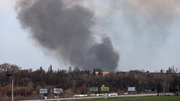 Дым после авиаудара по позициям ВСУ в районе Днепропетровска