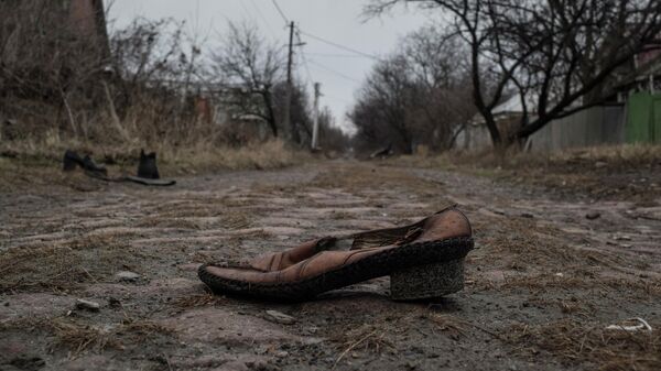 Туфля на дороге в Донецке