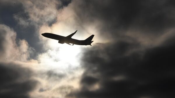 Самолет в небе (Архивное фото)