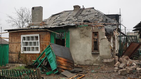 Последствия обстрела из РСЗО Град со стороны украинских войск