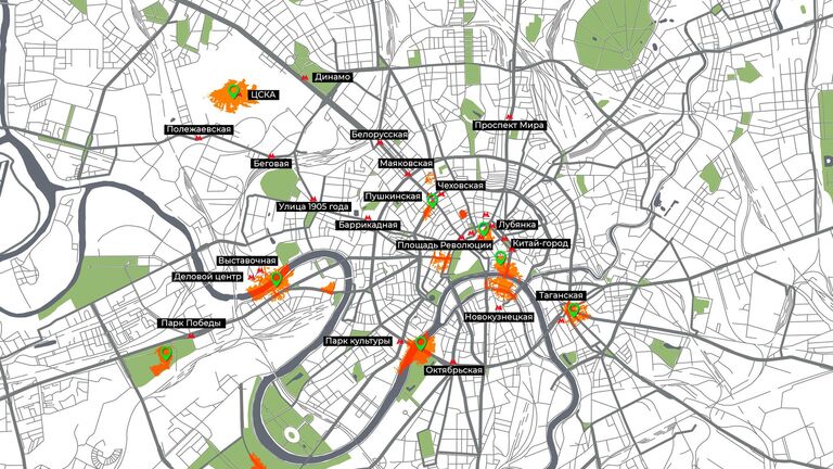 Зоны приема 5G в Москве