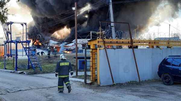 Пожар на заводе в Кинешме