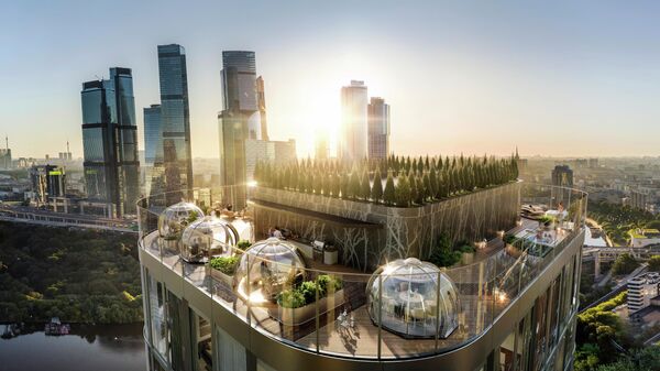 Смотровая площадка на крыше небоскреба в московском ЖК River Park Towers Кутузовский