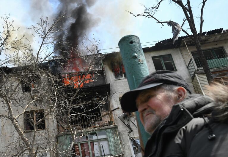 Пожар в квартире жилого дома в Левобережном районе Мариуполя