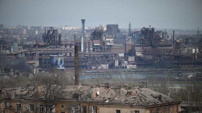 Металлургический комбинат Азовсталь в Мариуполе