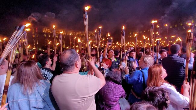 Факельное шествие в День памяти жертв геноцида армян в Османской империи в Ереване