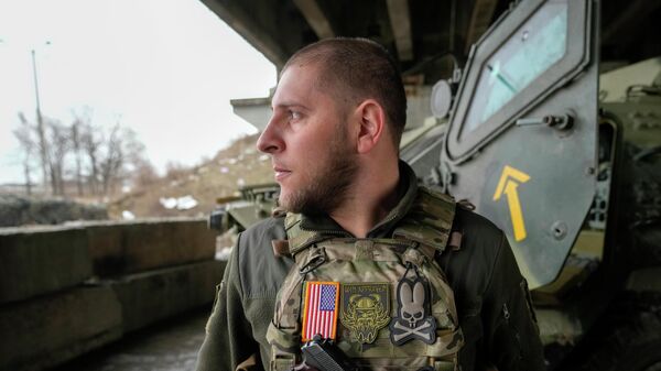 Украинский военный возле Харькова