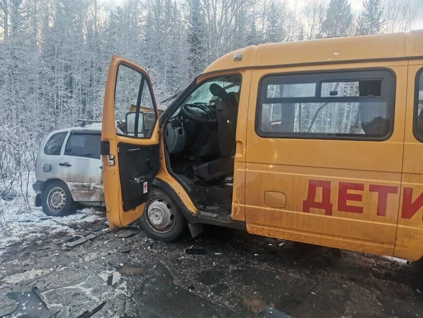 ДТП с участием микроавтобуса и Chevrolet Niva вблизи поселка Коршуновский Нижнеилимского района в Иркутской области - РИА Новости, 1920, 02.06.2022