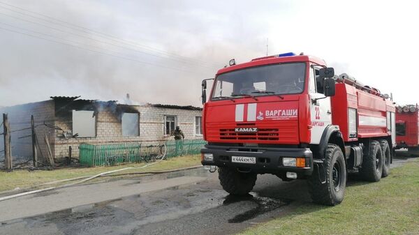 Тушение пожара в СНТ Малиновка Курганской области