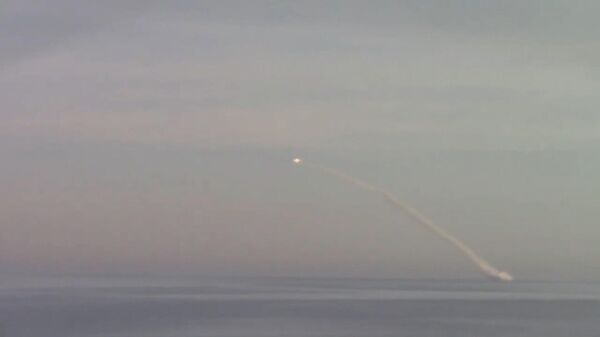 Пуск ракет Калибр с подводной лодки Черноморского флота