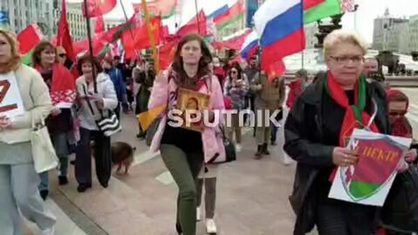 Шествие в Минске Беларусь Zа Россию