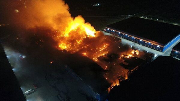Пожар на складе в городском округе Богородский Московской области