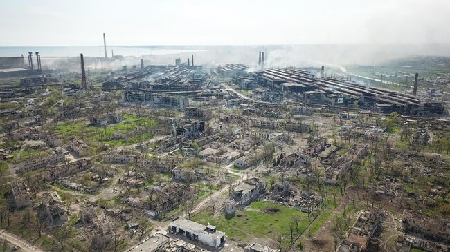 Металлургический комбинат Азовсталь в Мариуполе