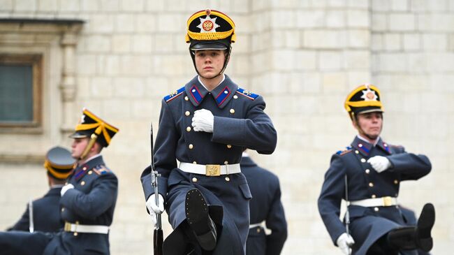 Военнослужащие роты специального караула Президентского полка ФСО России 